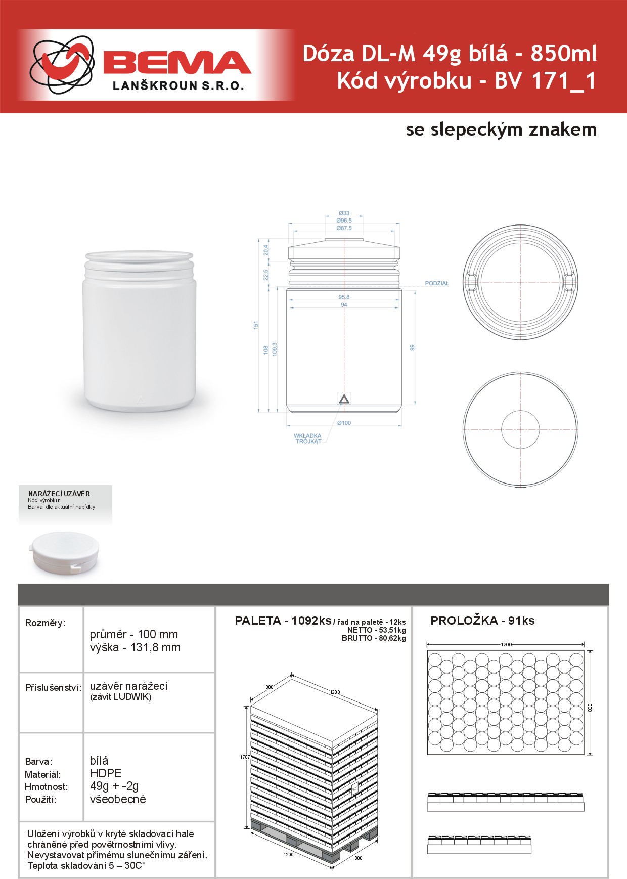 Doza DL-M 850ml-1